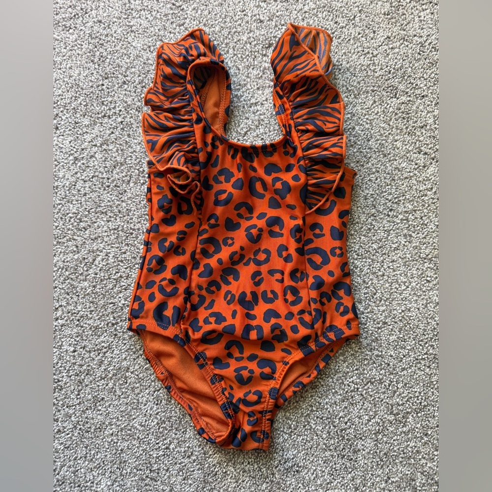 Cat & Jack Leopard Print Ruffle Swimsuit